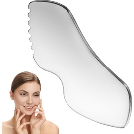 Gua Sha Tool Stainless Steel – Body and Face Metal Gua Sha for Lymphatic Drainage, Skin Tightening and Muscle Relief – Facial Massage Scraper for Circulation and Toning