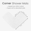 Allure Corner Shower Mat – 100% Cotton L-Shaped Bath Mat