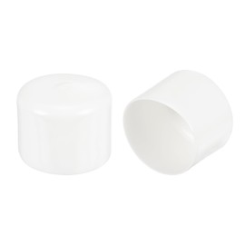 sourcing map 2pcs 57mm(2 1/4") Rubber End Caps, Round Vinyl Plug Insert Plastic End Caps for Tubing, Fence, Pipe Post, Furniture, Railing, White