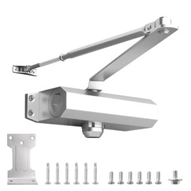 Door Closers Commercial Residential, Retractable Screen Door Springs,Garage Self Closing Heavy Duty Door Hydraulic Door Closing Mechanism (Silver)