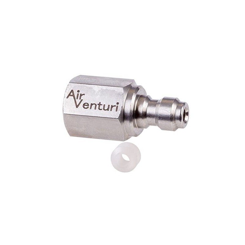Air Venturi Male Quick-Disconnect, 1/8 BSPP Female Threads, Steel, Rated