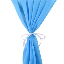 Time to Sparkle 1PC 10FT Chiffon Table Runner Wedding Decor 28x120 inches Gauze Table Runner Rustic Sheer Table Decor for Romantic Bridal Shower Baby Shower Birthday Party Baby Blue