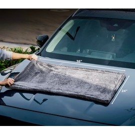ZAID Car Drying Towel 1200 GSM Microfiber Double Twist Pile & Edgeless Design, 1 Quick & Effortless Dry - 24” x 36”