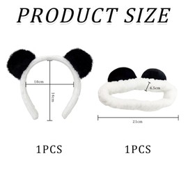 1 headband, 1 headband, panda ear hair accessories, cute wash stadband, fluffy and fashionable, comfortable toiletries for women.