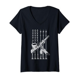 Womens Pipe ceremonial prayer national headdress USA founding peace V-Neck T-Shirt
