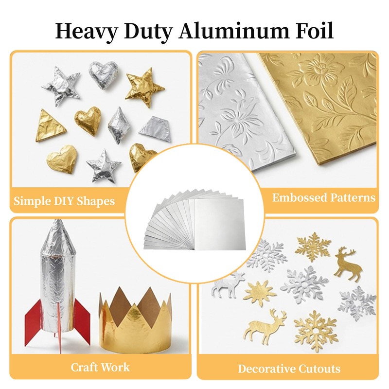 PanLuoNais 100 Pcs Thick Craft & Embossing Foil Sheets ,Durable