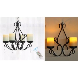 Unbranded 3-in-1 Chandelier with 4 Battery Operated LED Candles Remote,Gazebo/
