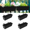 Holensun Railing Planter for Outdoor Plants 16 Inch Metal Rectangular