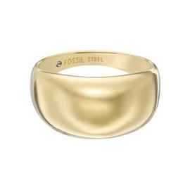 Fossil Women's All Stacked Up Gold Tone Stainless Steel Band Ring, JF04746710, Stainless Steel, No Gemstone