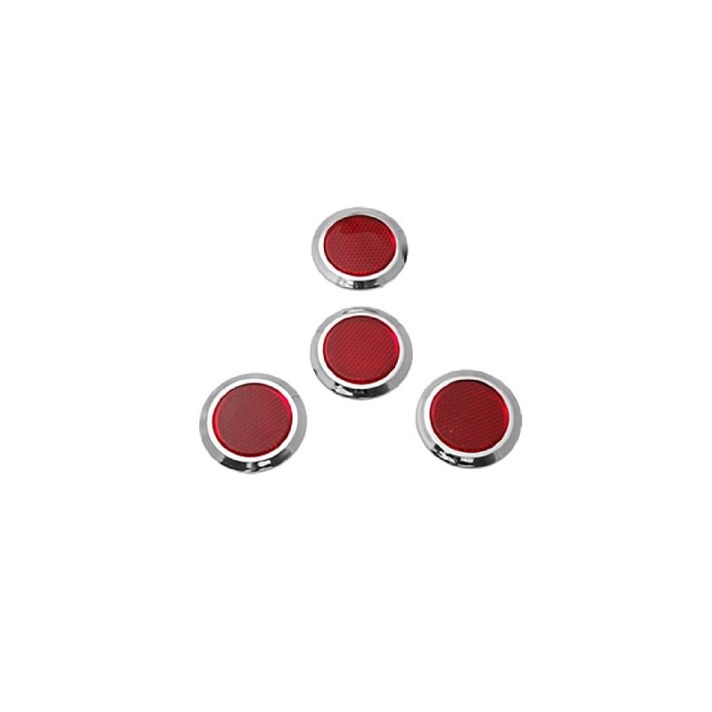 sourcing map 4 Pieces Red Round Car Reflector Set (HL-3003)