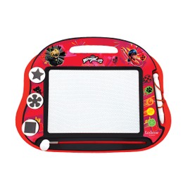 Lexibook CRMI550, Miraculous Ladybug Cat Noir, Multicolor Magic Magnetic Drawing Board, Artistic Creative Toy for Girls and Boys, Stylus Pen and Stamps, Red/Black, M
