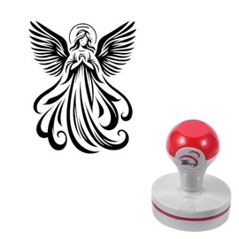 Seasonstorm Angel Self-Inking Photosensitive Planner Scrapbooking Stamps for Card Making Bullet Journal Art Supplies Round 1.6 inches Black Ink (SA279)