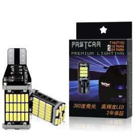 Fastcar 2PCS Car bulb Canbus T10 T16 W16W T15 LED Reverse Bulb wedge No polarity Xenon White 1000 lumens DC12V DC24V 6500K (White)