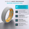 ThunderFit Men Breathable Air Grooves Silicone Rings Wedding Bands 8mm