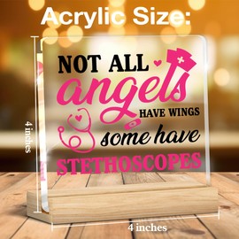 Nurse Gifts for Women, Nurse Appreciation Gifts Nursing Gifts for Nurses Nursing Student Nurses Week Graduation, Not All Angels Have Wings Some Have Stethoscopes Acrylic Sign Office Decor