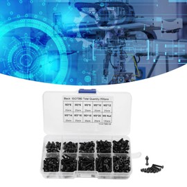 300pcs M3 x 5-20mm Black 10.9 Grade Button Head Hex Socket Screw Bolt Nut Assortment Kit Repair Tool Accessory for Home OfficeFastening parts