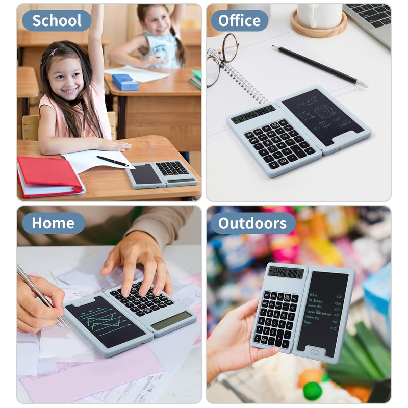 Desk Portable Basic Calculator with Notepad and Stylus, 12 Digit