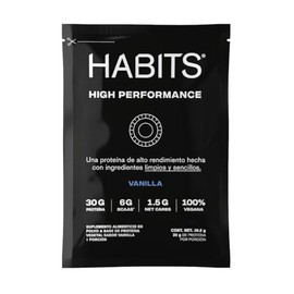 Habits Not Fancy Kitchen High Performance Proteína Vegana Polvo Sobres Sabor Vainilla Vegetal Por Porción Keto Friendly Libre Gluten Azúcares