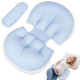 Omtofo Pregnancy Pillow, for Sleeping Against Back Pain, Pregnancy Pillow, Adjustable for Women and Side Sleepers, Sleeping Sky Pregnancy Pillow for Back, Hips, Legs