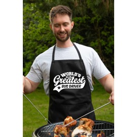 Print4U Apron Greatest Bus Driver Gift For Her Gift For Him Birthday Present Black