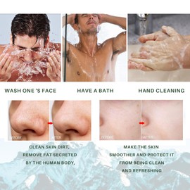 Lanthome All Natural Bar Soap for Men, Moisturizing Mens Bar Soap 100g, Cedar Citrus Smell Fresh Men's Exfoliating Body Wash Bath Soap with Shea Butter 3 Pack