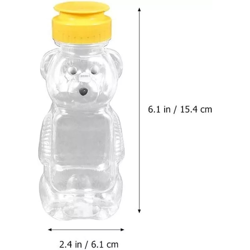 Generic 8 Oz Plastic Bear Honey Bottle Jars Refillable with