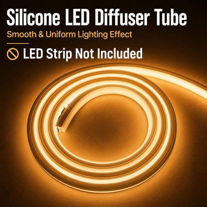 Silicone LED Channel 16.4FT, Flexible Neon Tube Light Cover for
