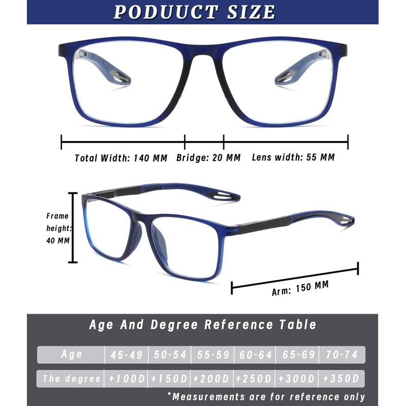 Hubeye Photochromic Reading Glasses for Men 3 Packs UV400 Sun