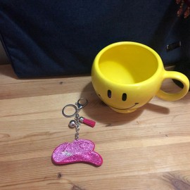 Popfizzy Bling Pink Cowboy Hat Keychain for Women and Girls, Purse Charms for Handbags, Cowgirl Accessories, Cowgirl Gifts