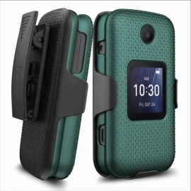Rome Tech TCL Flip / TCL Flip Pro / Alcatel Go Flip 4 Shell Holster Combo Case - Blue