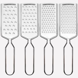 Cheese Grater for Kitchen 4 Sizes Stainless Steel Non-Slip Heavy-Duty