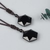 Black Obsidian Hexagram Pendant Necklace Healing Protection Crystal Jewelry