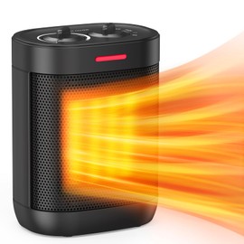 Pereysi 1000W Small Space Heaters for Indoor Use, PTC Ceramic Personal Heater with Overheating & Tip-Over Protection, Quiet Heating for Desktop Office Home