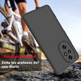 QWYJ Funda para Honor 200 Pro 5G Case Protectora de TPU Suave Ultrafina Matte Minimalista Carcasa para Honor 200 Pro 5G Funda Liso(Negro)