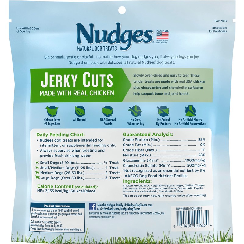 Blue Buffalo Nudges Jerky Cuts Natural Dog Treats, Chicken, 16oz