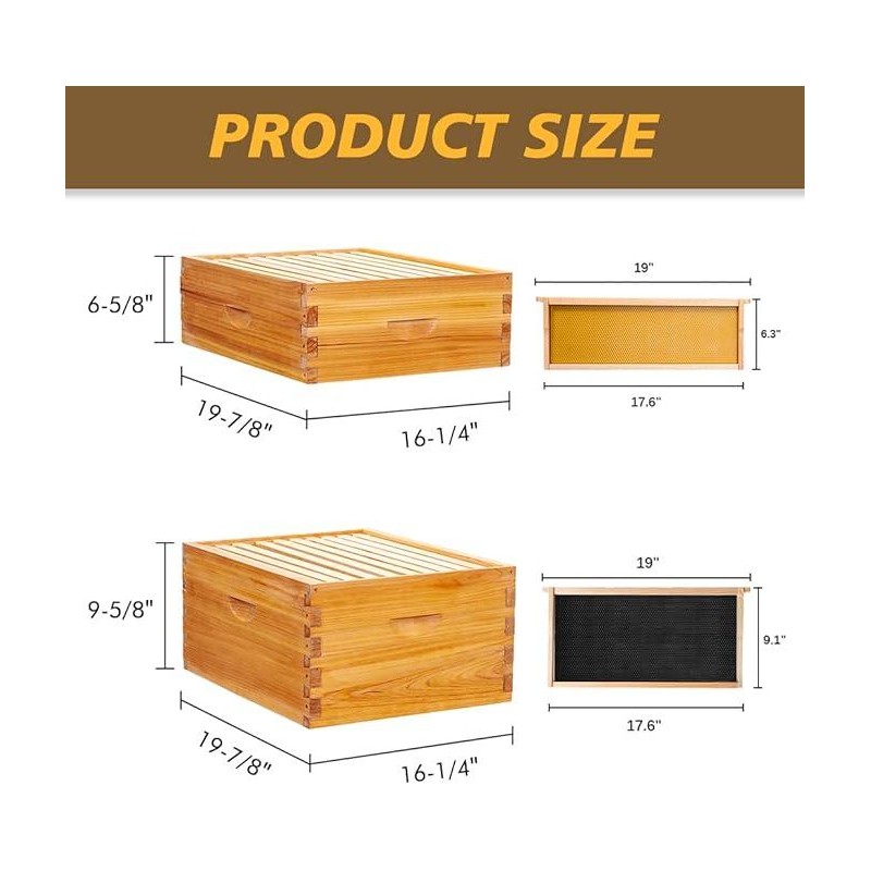 Maybee Hives 100% Beeswax Langstroth Beehive Box With Pine Wooden