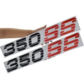 2Pc 350 SS Side Bed Stickers Trucks Decals Vinyl Graphics Replacement for 350SS (Red)