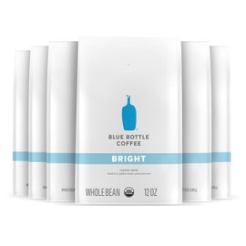 Blue Bottle Whole Bean Organic Coffee, Bright, Light Roast, 12 Ounce Bag (Pack of 6)