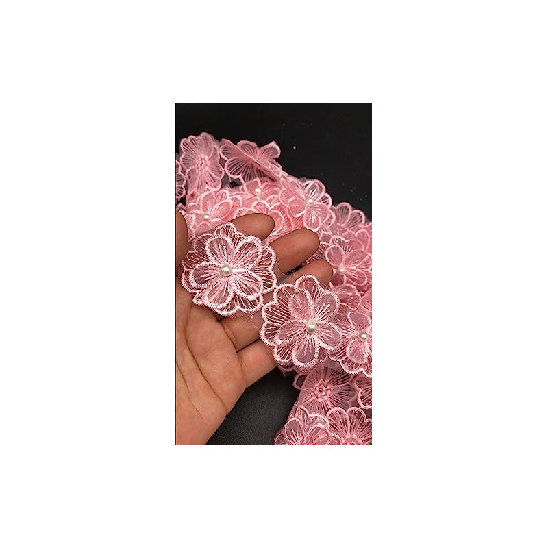 PEPPERLONELY 1 yarda 18 piezas de cinta bordada con flores