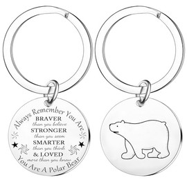 Polar Bear Gifts For Women Inspirational Keychain For Daughter Son Polar Bear Lovers Gifts Encouragement Keyring