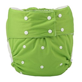Teen Adult Cloth Diaper Nappy Reusable Washable for Disability Incontinence (Green)