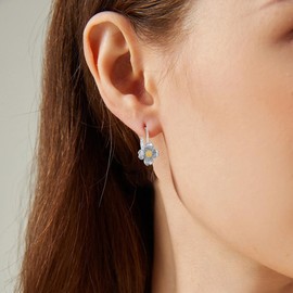 White Flower Earrings Silver 925 Flowers Dogwood Earrings Dogwood Jewellery for Women, Sterling Silver, No Gemstone