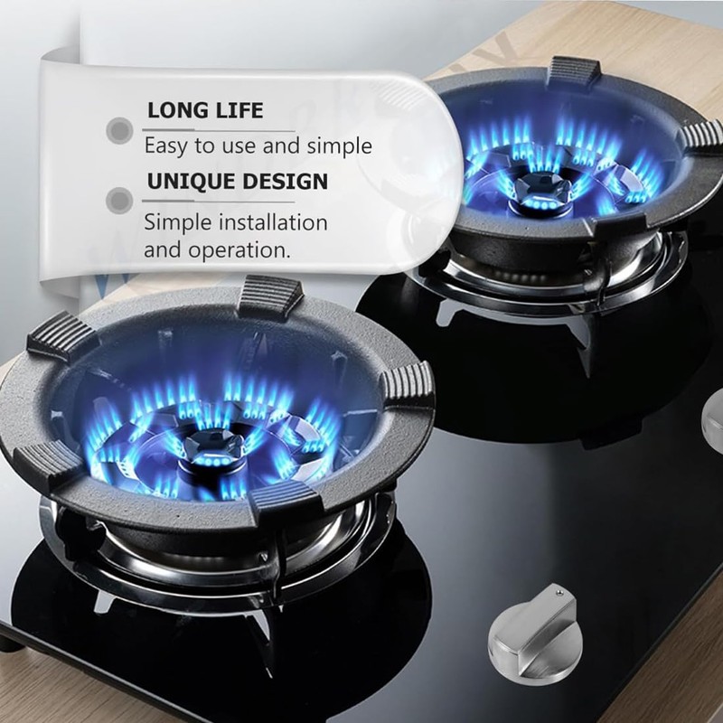 LICHUANUK 6 Pieces Universal Gas Cooker Knob 6 mm Metal