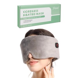 Telepepe Heated Eye Mask, Neck Heating Pad for Neck Pain Electric Dry Eyes Sinusitis, Cordless Heated Scarf with 3 Temperature Modes 2500mAh 20 Minutes Auto-Off, Gifts for Men and Women(Grey)