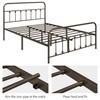 Topeakmart Queen Size Victorian Style Metal Bed Frame with Headboard/Mattress