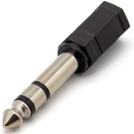 AKORD 6.3 mm Stereo Plug to 3.5 mm Stereo Jack Adaptor - Black