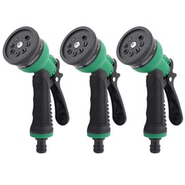 Wideskall 3 Packs 7 Way Patterns Heavy Duty Garden Hose Water Pressure Spray Nozzle Sprinkler Head