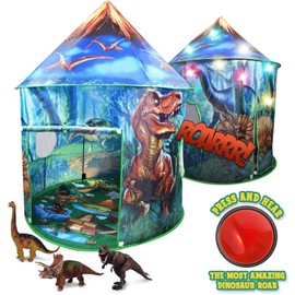 Dinosaur Pop Up Kids’ Play Tent by Toy to Enjoy - Perfect for Indoor & Outdoor. Dinosaur Camping Tent for Toddlers, Boys&Girls. Includes Remote Controlled Lights, Roar Sound Button & 3 Different Toys