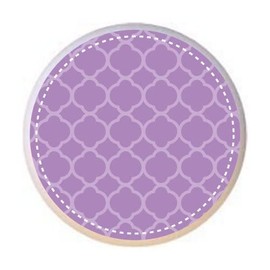 Purple Quatrefoil from the Purple and Aqua Circles Collection - DECORATIVE Glossy CERAMIC Cupboard Cabinet PULLS Dresser Drawer KNOBS