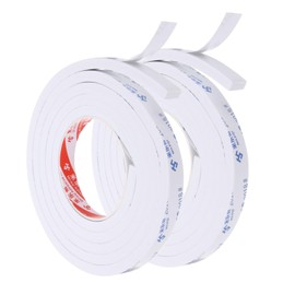 PATIKIL 2m/6.6ft Sealing Foam Tape, 2 Pack 1.5cm Wide 8mm Thick Single Sided Weather Stripping Door Seal Strip for Window Door Insulation, White